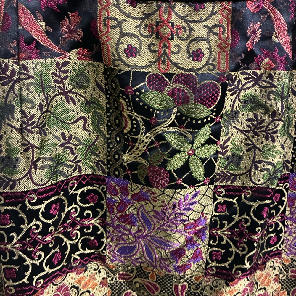 Options vintage Black Patchwork Satin brocade Dre… - image 2
